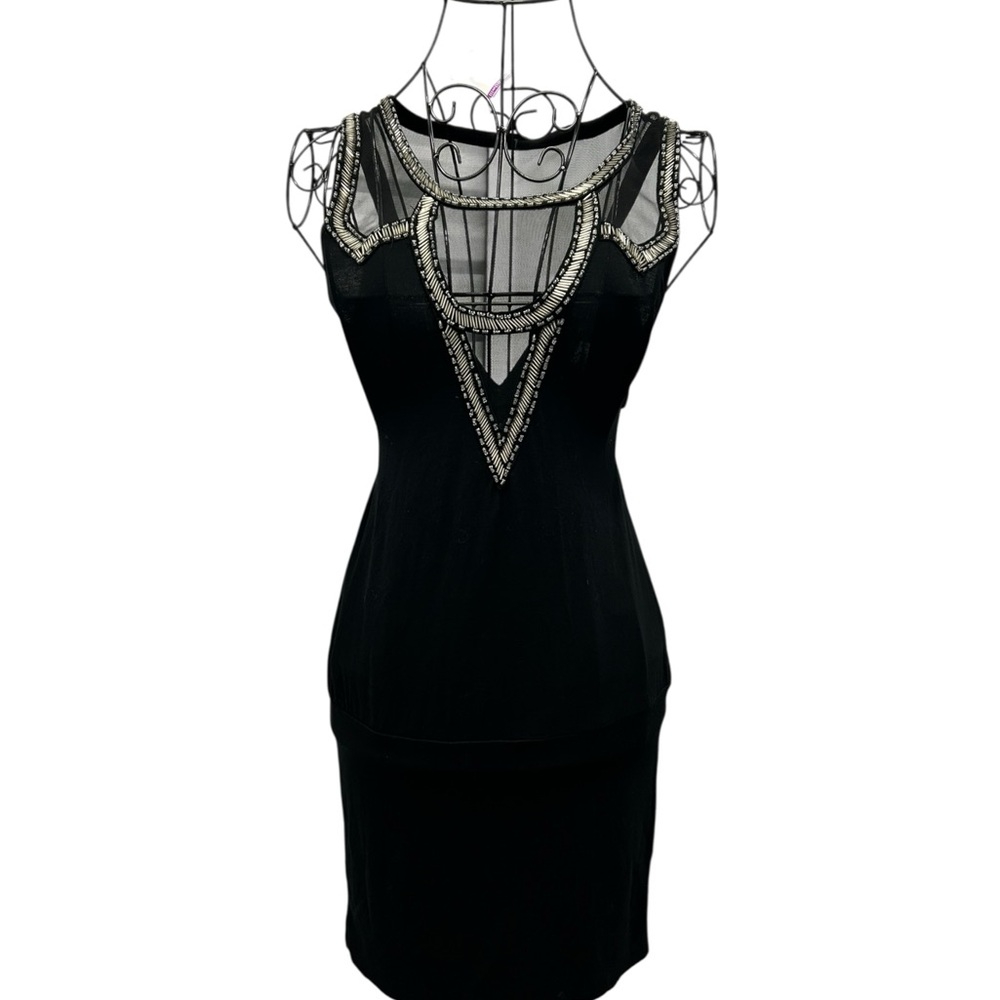 Vintage mesh silver beaded dress